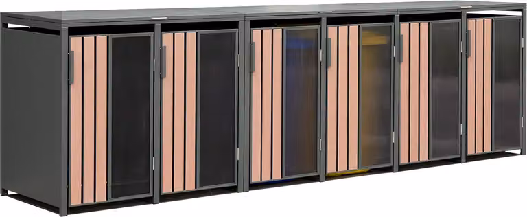 Westmann Status 6 Box per bidoni della spazzatura in metallo 6 pezzi 6x240 L antracite