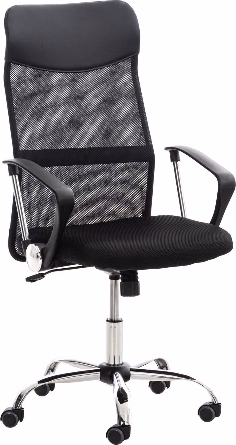 Sedia da ufficio - Sedia da ufficio - Polvere di rete con equipaggio - Comfort ergonomico | Colore: Nero