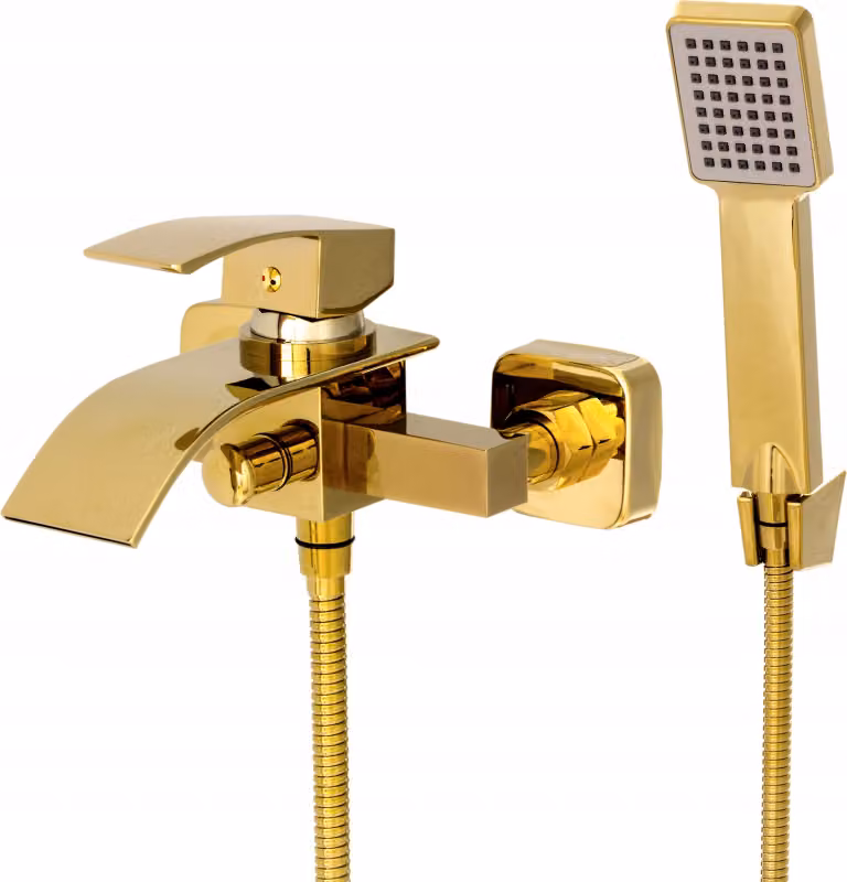 Granitan - Miscelatore vasca - Rubinetto vasca altezza 19 cm - Miscelatore oro - ottone - ELVA