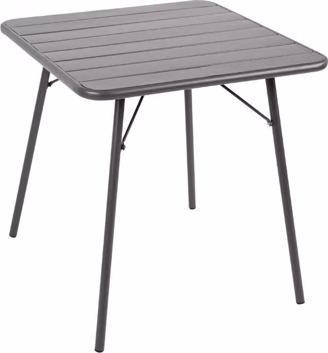 Tavolo da bistrot Bolero, quadrato e pieghevole, in acciaio grigio, 700x700x710