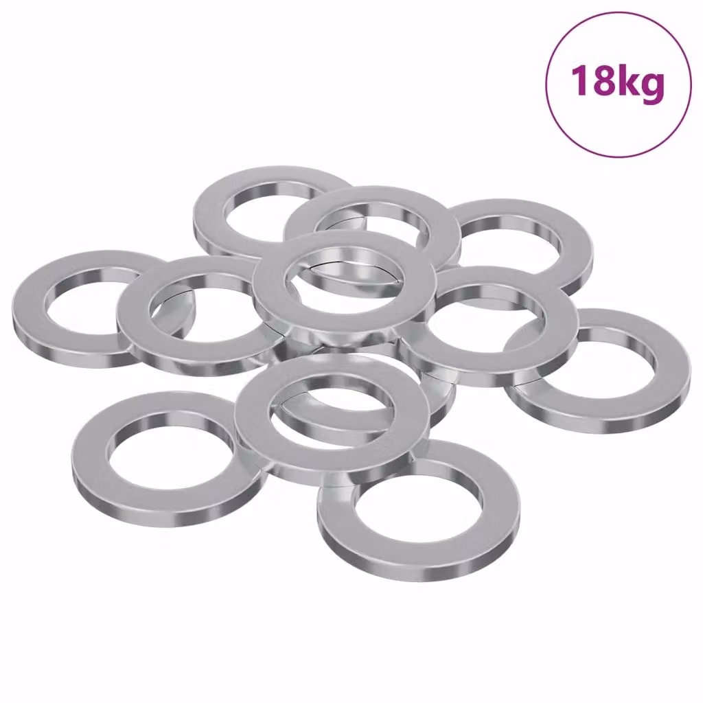 Rondelle piatte in acciaio zincato argento vidaXL – 2