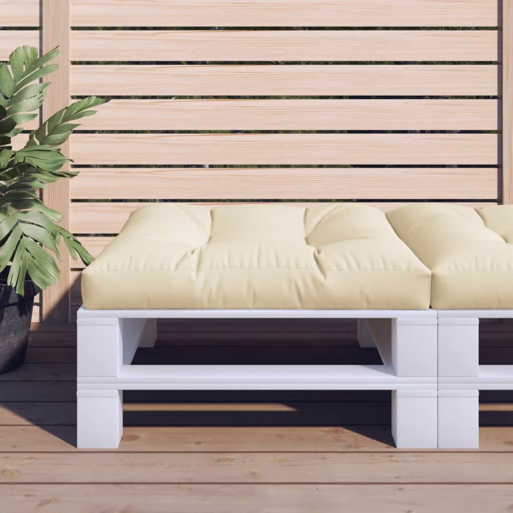 Cuscino per Pallet vidaXL Beige in Poliestere, L 80 x P 80 x H 12 cm