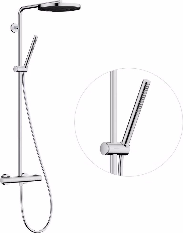 hansgrohe Pulsify S PURO Système de douche 260, 1jet, Ecostat Fine, EcoSmart, douchette à main 1jet, 24223000, 24223000
