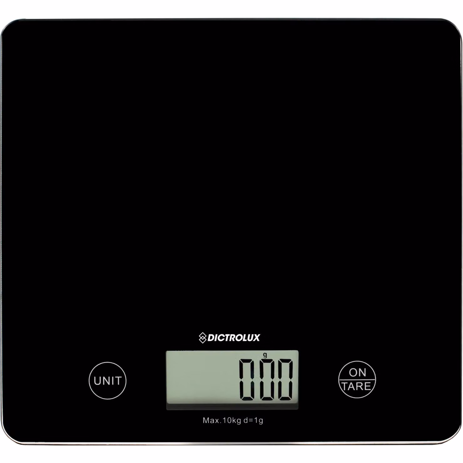 Bilancia digitale da cucina Dictrolux in vetro nero con display digitale e funzione add weight, portata 10 kg