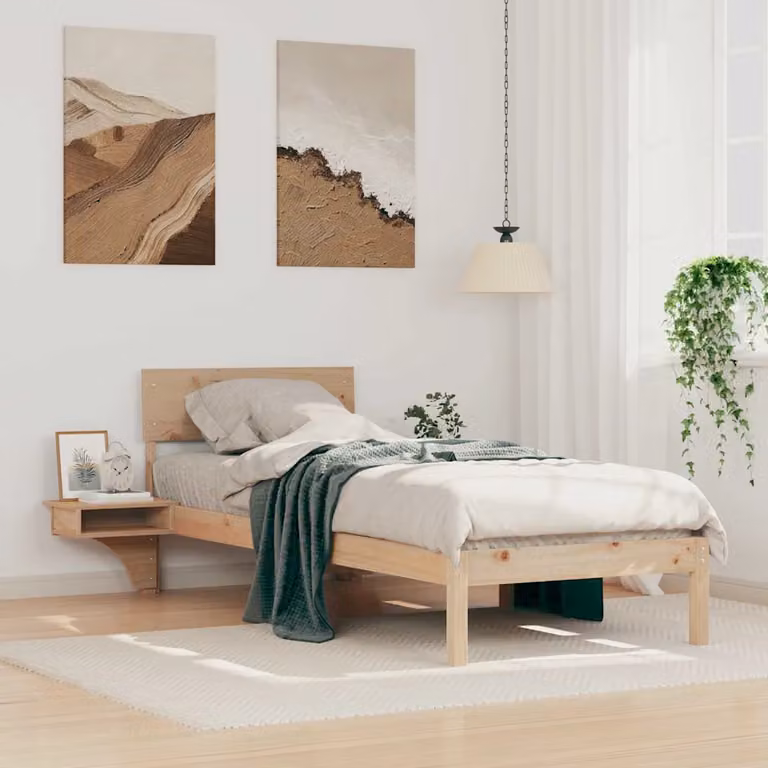 Struttura del letto in pino massello vidaXL Marrone L 80 x P 190 cm