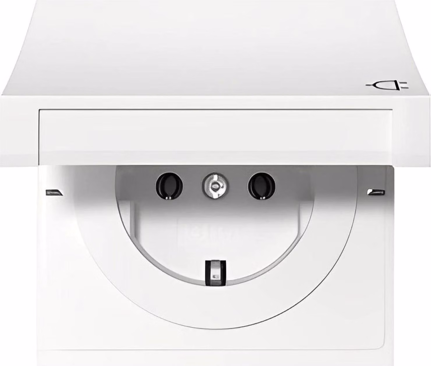 Presa Gira con coperchio ribaltabile, interruttore piatto 4454112, bianco puro, lucido, 1 pz.