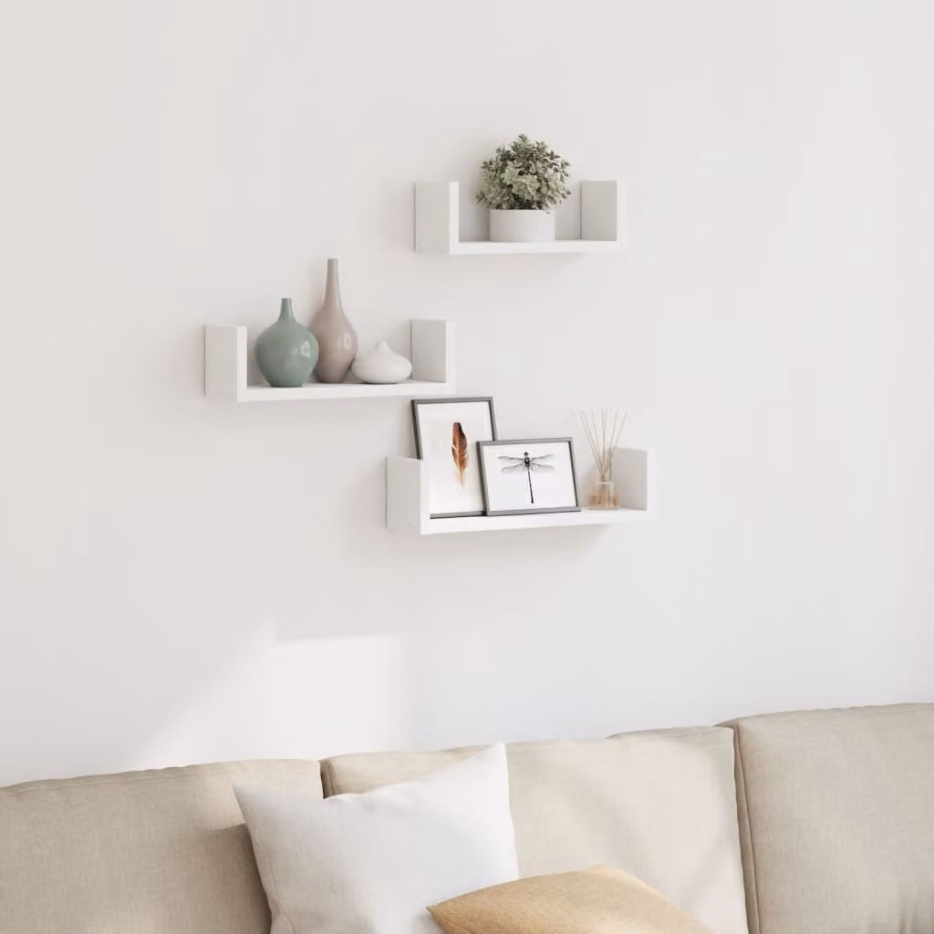 Set di 3 mensole da muro vidaXL in MDF bianche con finitura opaca