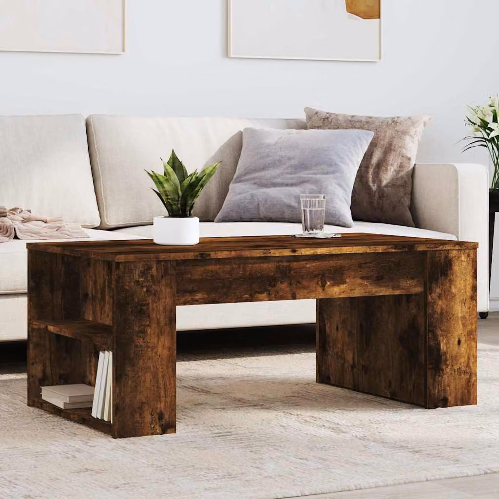 vidaXL Tavolino da Salotto Moderno in Legno Rovere Fumo, L 102 x P 55 x H 42 cm