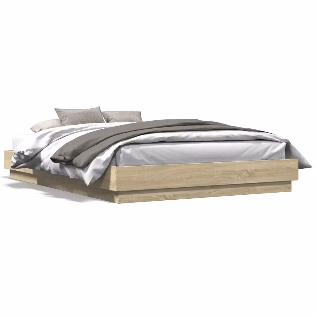 Giroletto vidaXL in legno multistrato color rovere sonoma, L/P/H: 203 x 150 x 23 cm – 2