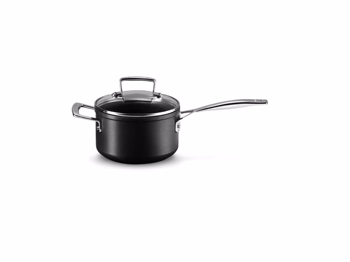Casseruola con maniglia e coperchio vetro in alluminio antiaderente 16 cm