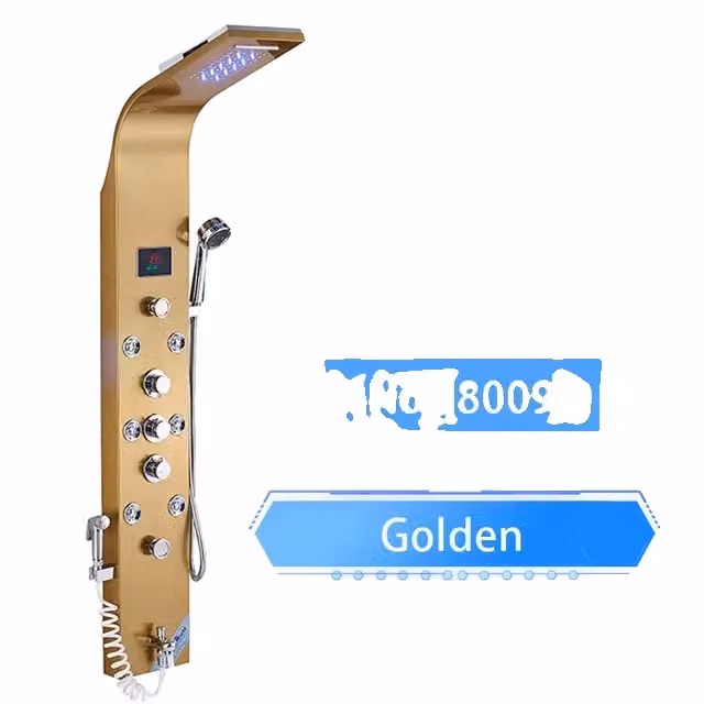 Pannello doccia a LED, doccia a pioggia, getto massaggiante SPA, Golden 8009