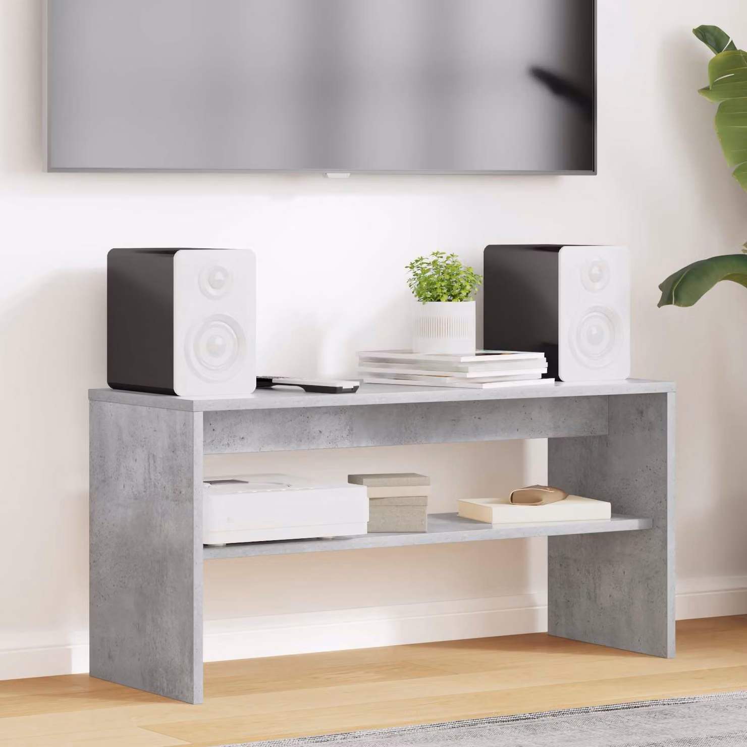 Mobile TV vidaXL moderno in legno ingegnerizzato grigio, L 80 cm x P 30 cm x H 40 cm