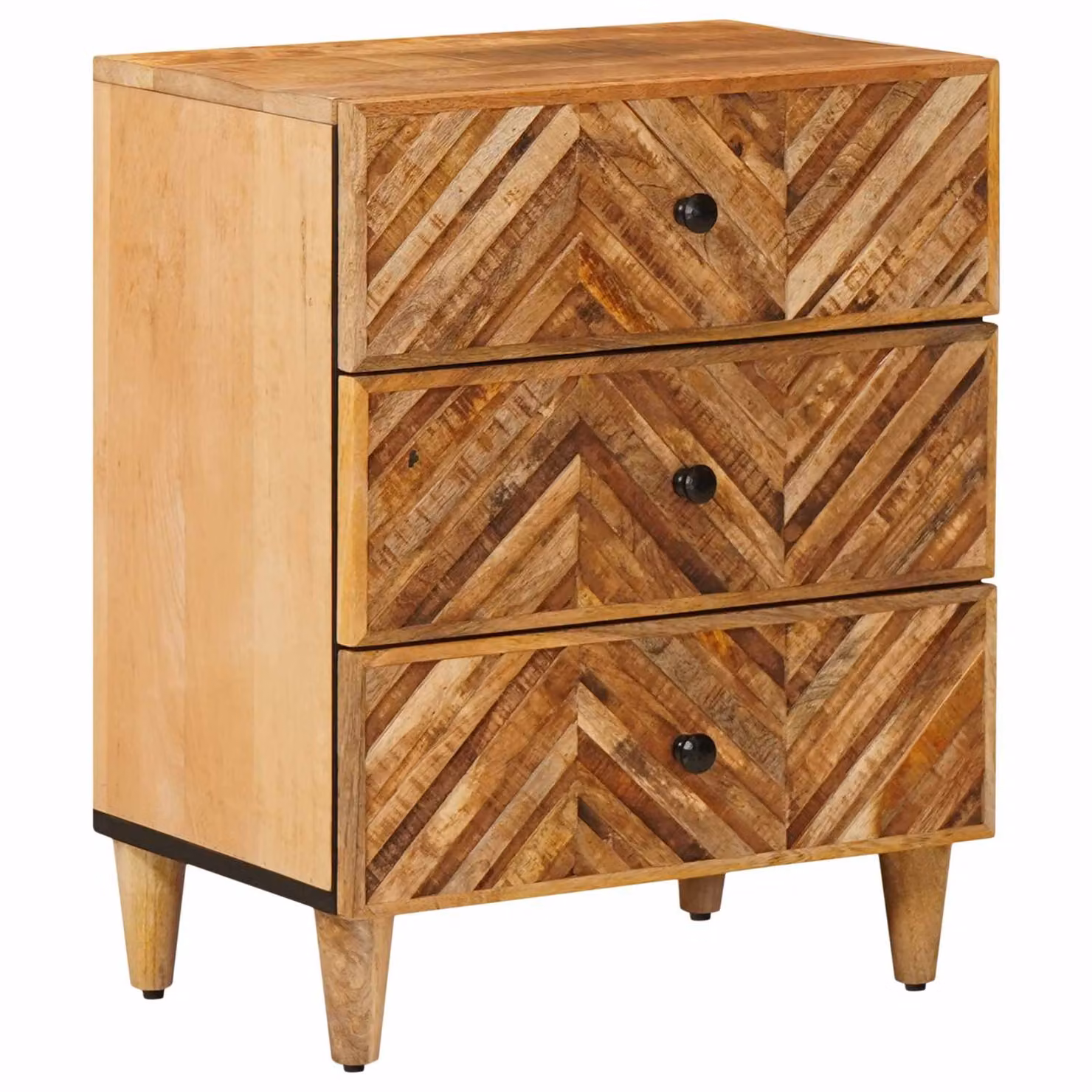 Comodino moderno vidaXL in legno di mango massello marrone L: 50 cm, P: 33 cm, H: 60 cm
