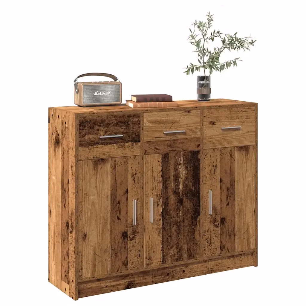 Credenza Buffet in Legno Antico Marrone con Design Classico L 91 cm x P 28 cm x H 75 cm – 2