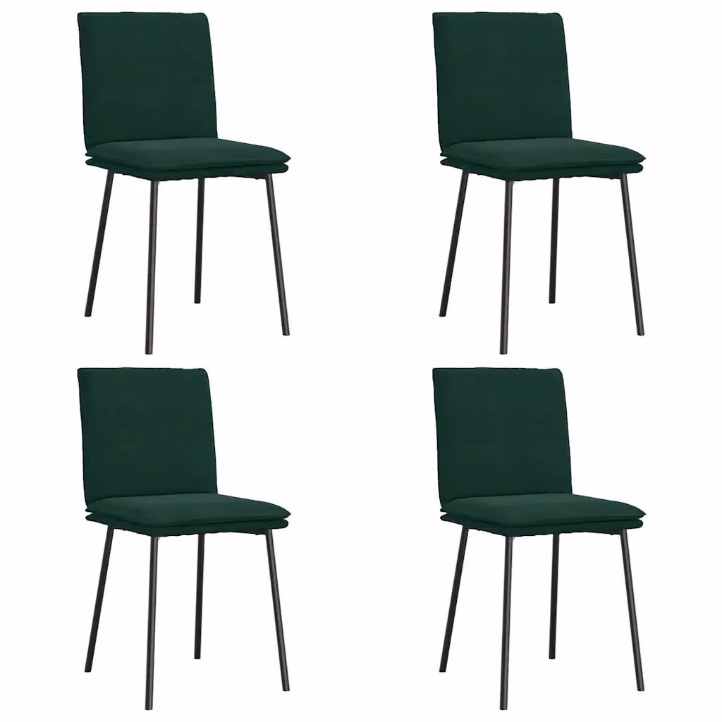 Set di 4 sedie da pranzo moderne vidaXL in velluto verde con struttura in metallo e legno – 2