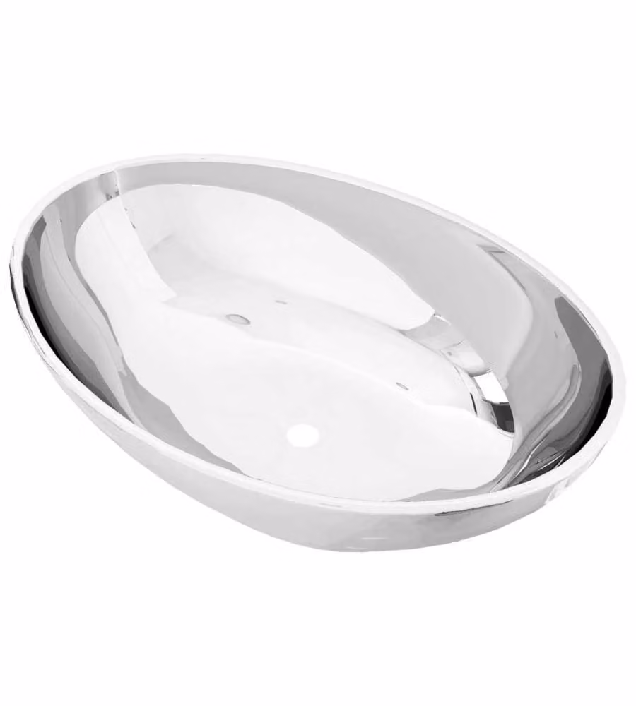 Lavandino 40x33x13,5 cm in Ceramica Argento