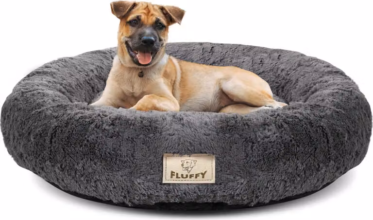 Letto Shaggy 60 cm grigio scuro sfoderabile antiscivolo