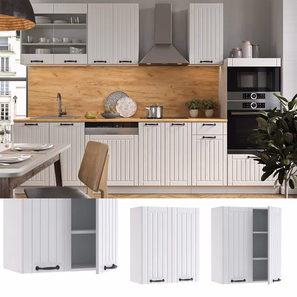 Pensile da cucina Vicco Fame-Line Bianco rustico con ante a battente L: 60 cm, H: 72 cm, P: 34,1 cm – 2