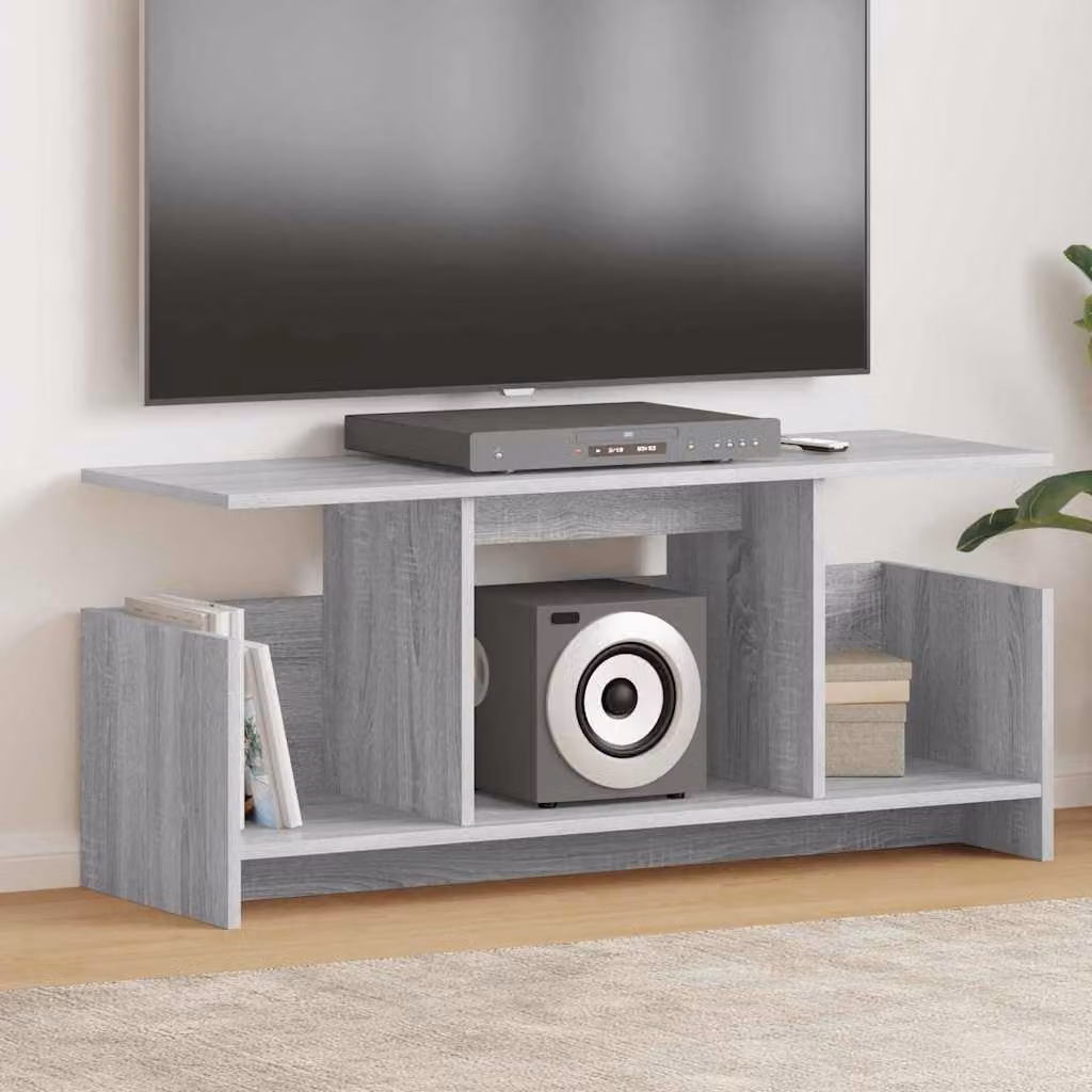vidaXL Supporto TV Moderno in Legno MDF Grigio L: 102 cm, P: 35 cm, H: 45 cm