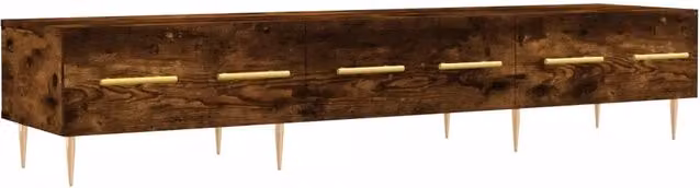 Mobile porta TV rettangolare pratico stoccaggio 150 x 36 x 30 cm legno multistrato rovere fumé 02_0048712