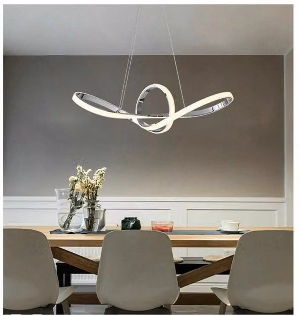 Trade Shop Lampadario Led Moderno a Forma di Fiocco Argento con Tecnologia CCT e 3 Temperature di Luce 38W A07-3c