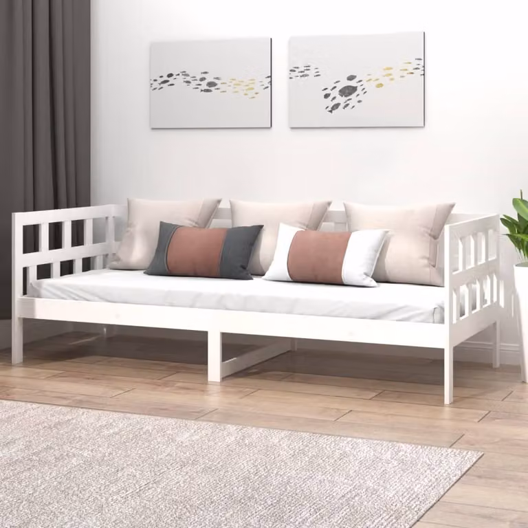 The Living Store Letto da giorno in pino massiccio bianco 80x200 cm