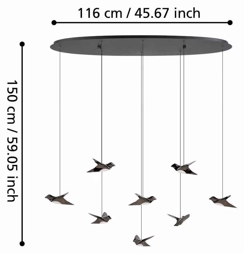 Lampada a sospensione LED 8x4,2W PARATEBUENO 390055 Eglo