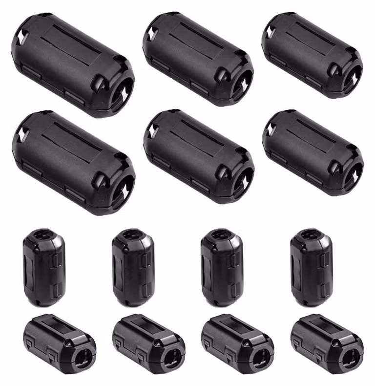 Set di nuclei ferromagnetici a forma di anello, 10 pezzi, da fissare a clip, filtro EMI, dimensioni da 3,5 a 13 mm