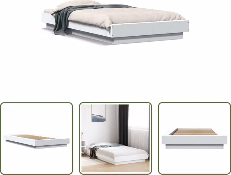 The Living Store Struttura letto bianca 75x190 cm in legno
