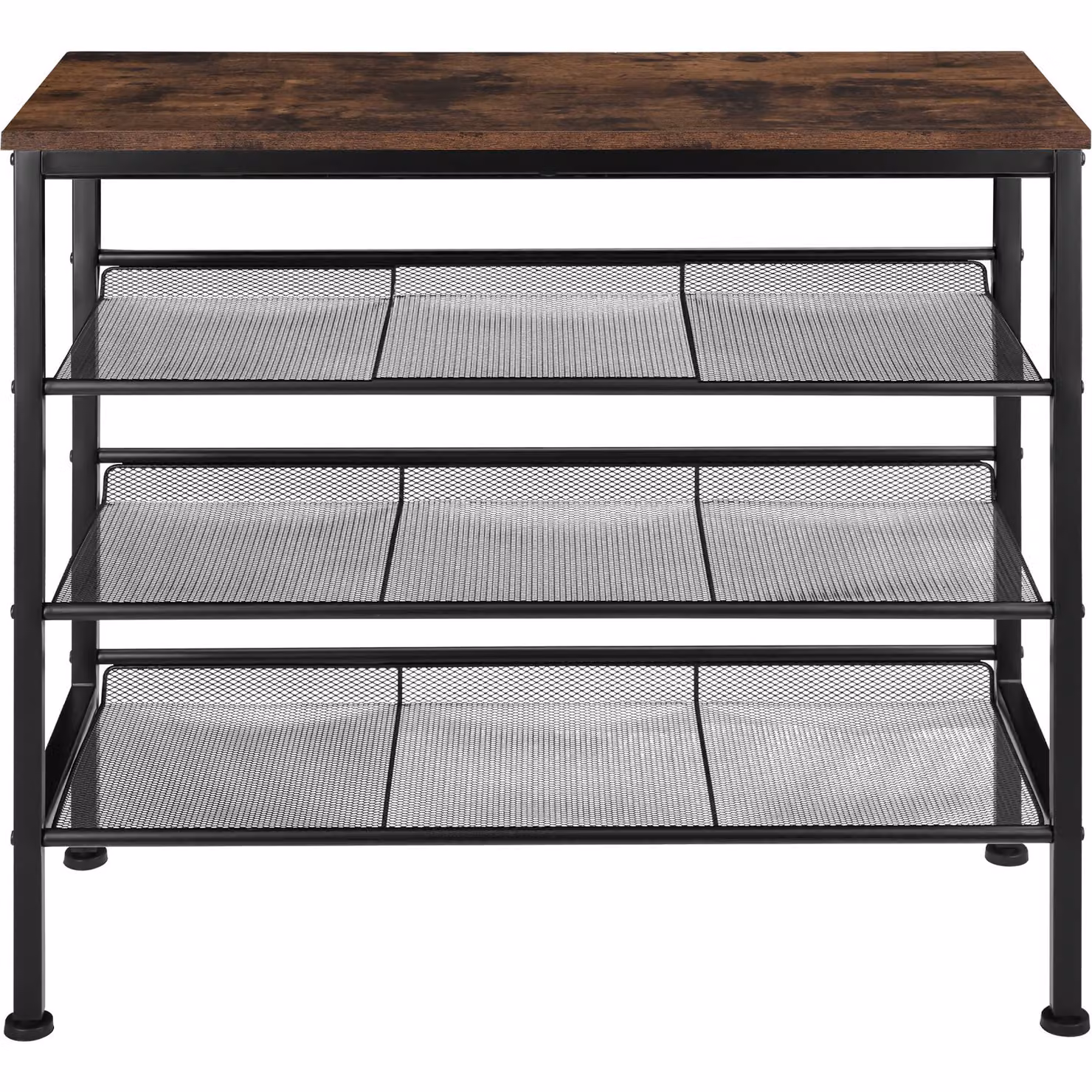 Scarpiera Wolverhampton Tectake in stile industriale color marrone con ripiani interni L: 75,5 cm, P: 30,5 cm, H: 69,5 cm – 3