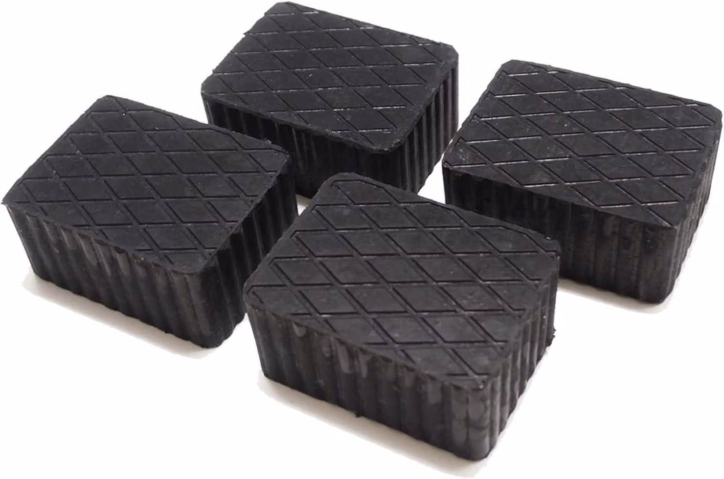 Blocchetti di gomma universali, confezione da 4 pezzi, di diverse dimensioni: 20-80 mm, 160x120 mm, 120x120x35 mm, adatti per sollevamento e