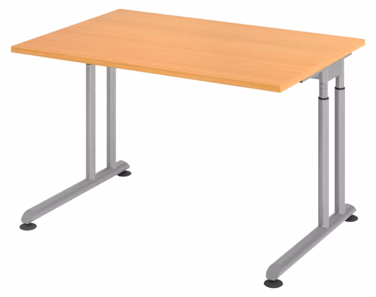 bümö Scrivania Serie-Z - Struttura: argento, finitura: faggio, dimensioni: 120 x 80 cm