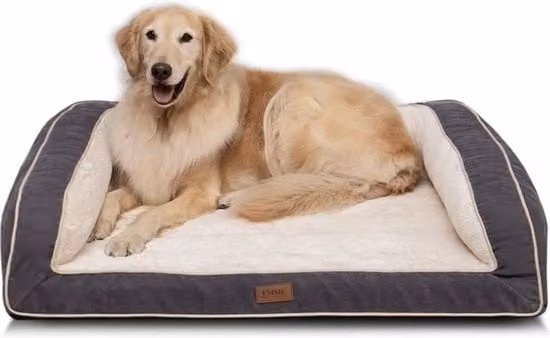 Letto per cani Emma XL extra grande con schiuma ortopedica e coperta in fleece rimovibile, grigio, L: 111,8 cm, P: 86,4 cm, H: 25 cm
