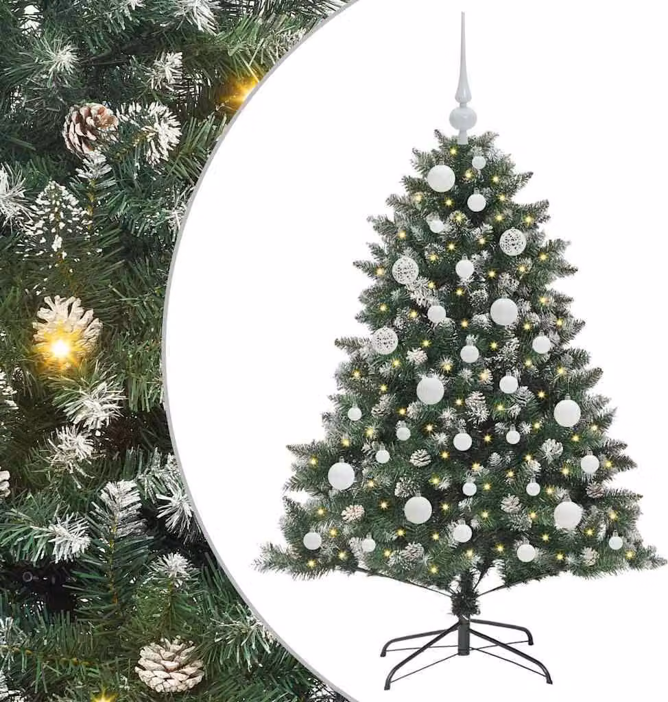 Albero di Natale artificiale con 150 LED Verde 120 cm
