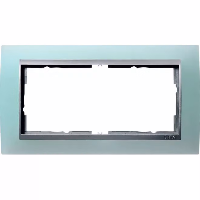 Gira 100251 Cornice di copertura a 2 fori senza MS per colore alluminio Gira Event Opak Mint