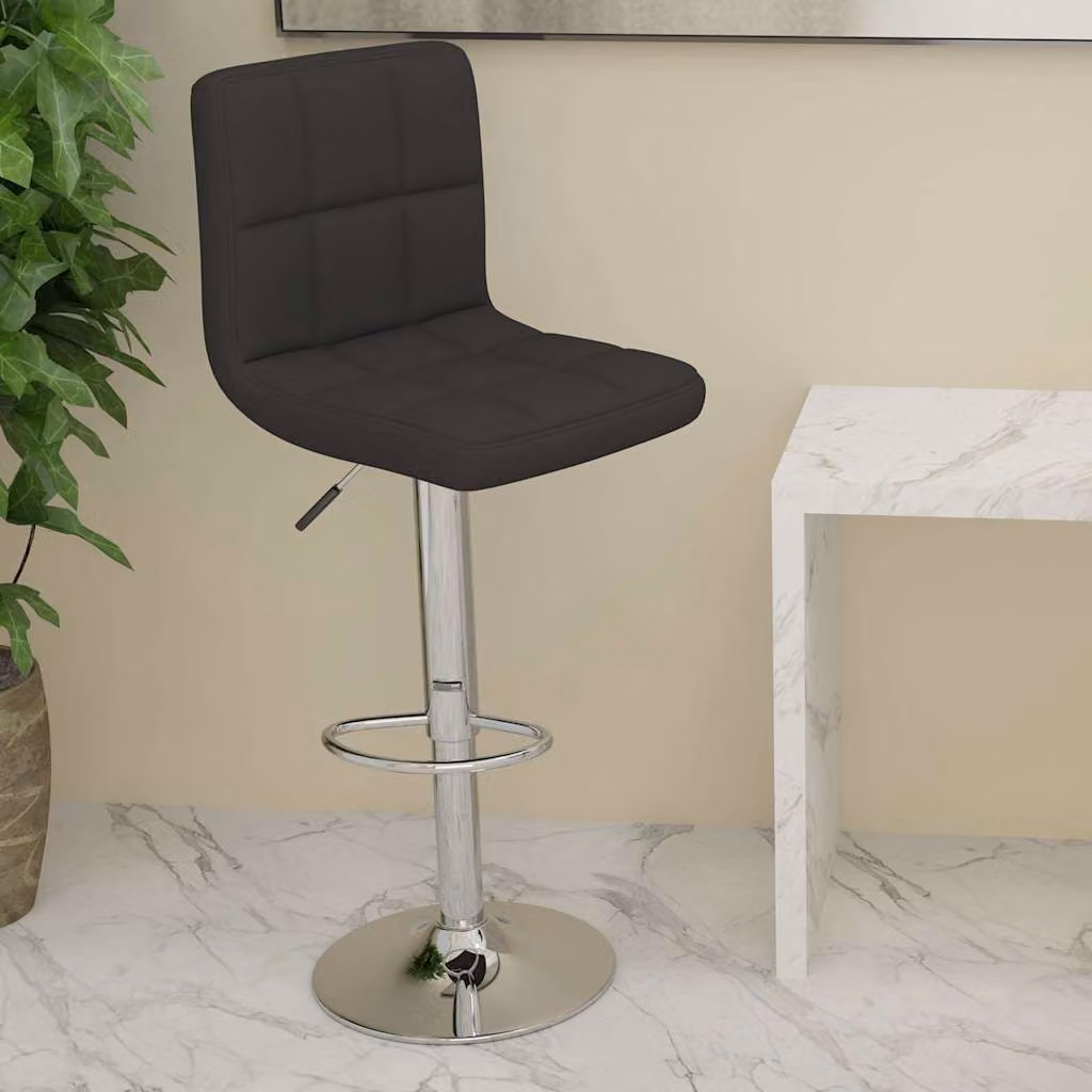 Sgabello da bar vidaXL moderno in tessuto nero con struttura in metallo L: 40 cm, P: 47 cm, H: 111 cm