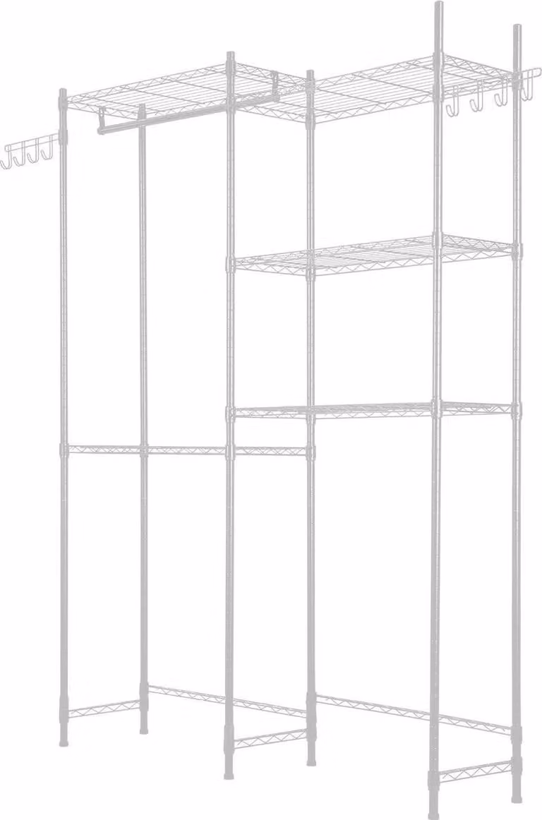 Scaffale portaoggetti sopra lavatrice e asciugatrice a due file e 5 ripiani, bianco