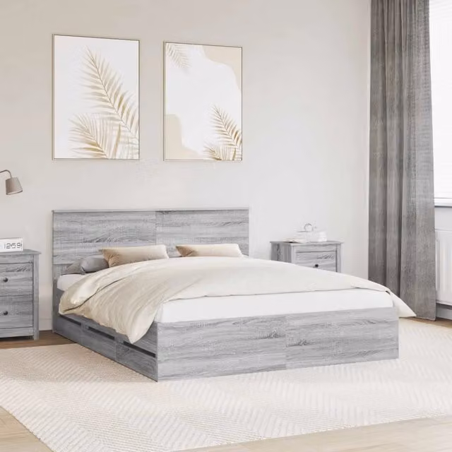 Struttura del letto con cassetto Grigio Sonoma 160 x 200 cm 3410691