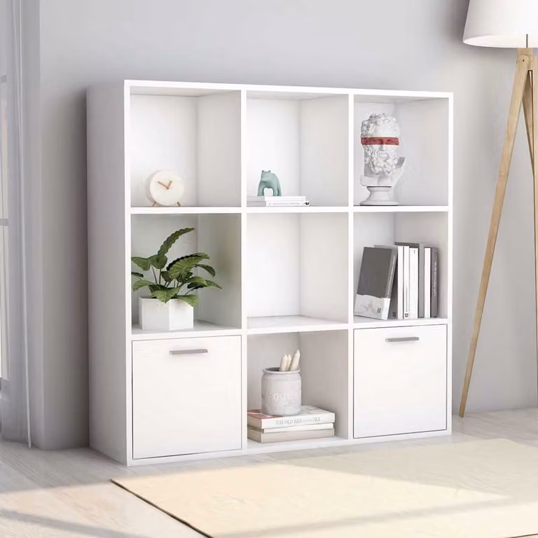 Libreria a cubo bianca vidaXL in legno e MDF con pannello posteriore L 98 cm x P 30 cm x H 98 cm