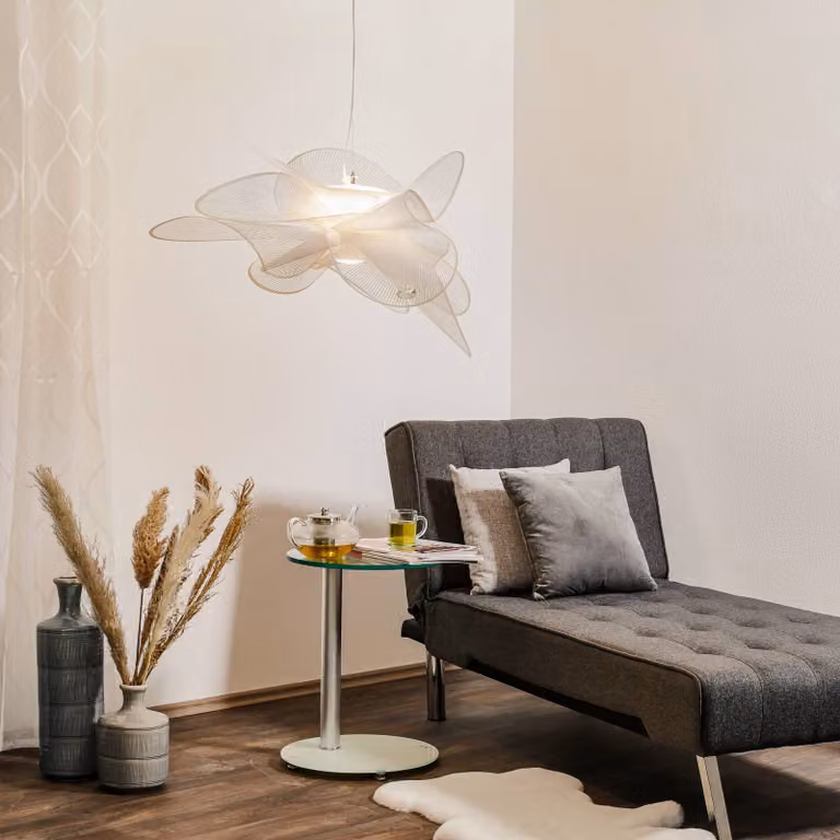 Slamp Lampada a sospensione La Belle Étoile, dimmerabile, Bianco / Opale, Soggiorno / Sala da pranzo, Plastica, Design, Lampada a sospensione