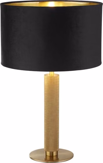 Lampada Da Scrivania Contemporanea Londra Acciaio Ottone Velluto Nero 1 Luce E27