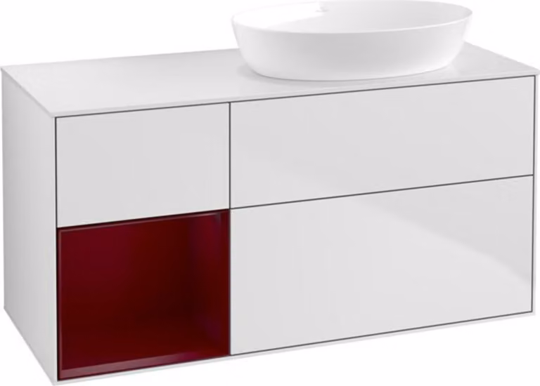 V&B mobile lavabo a parete Finion 120cm, Pl w m, Reg Peo m Lac, wh. m Lac