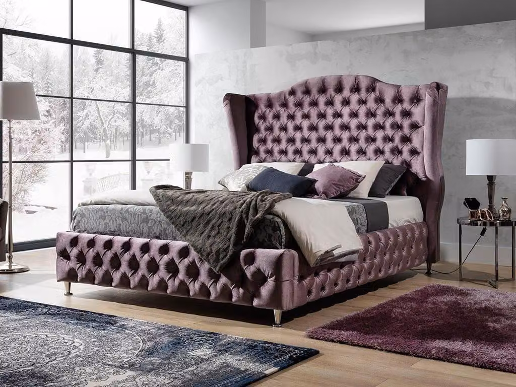 Königliches Chesterfield Bett Doppel Betten Schlafzimmer Möbel 180x200cm Hotel