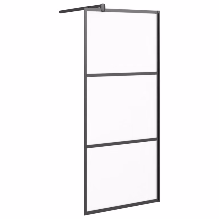 Parete Doccia Walk in 80x195 cm in Vetro Smerigliato ESG Nero