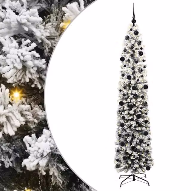 Albero di Natale artificiale moderno vidaXL verde con 300 LED luce bianca calda, Altezza: 240 cm – 1