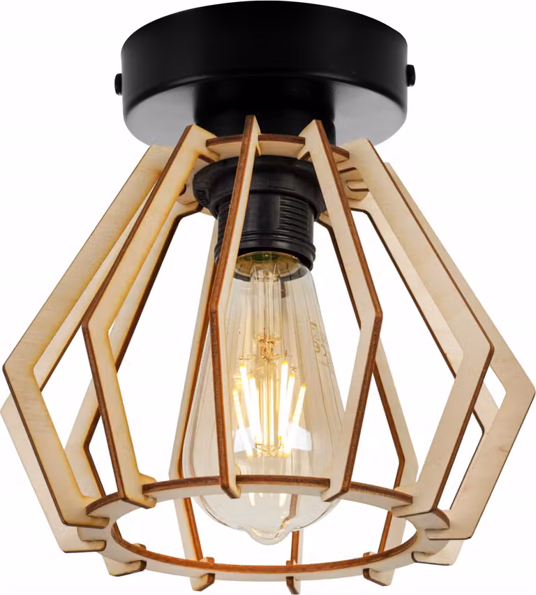 Moderna Lampada A Sospensione A Led In Legno
