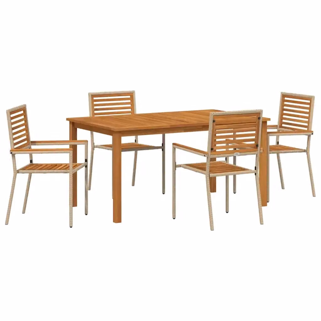 Set da pranzo per giardino e terrazza vidaXL in legno di acacia e rattan beige e marrone – 2