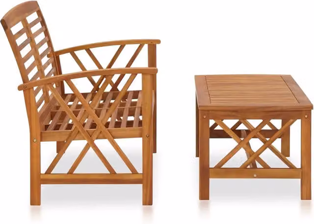 Set Divani da Giardino 2 pz in Legno Massello di Acacia 310272