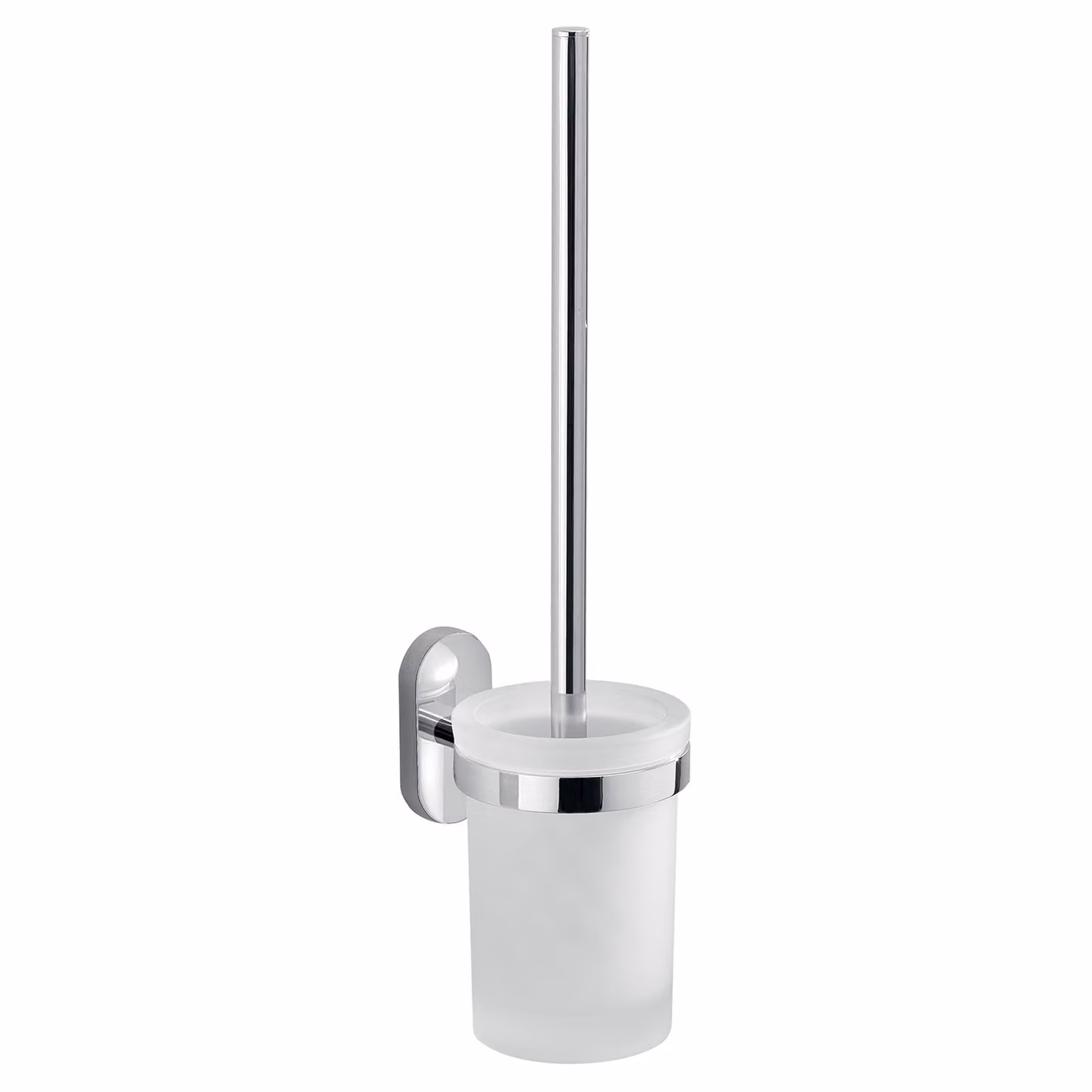 Scopino WC da muro con ciuffo in setole in acciaio inox e Cromall 5333-03 Gedy serie FEBO Cromato