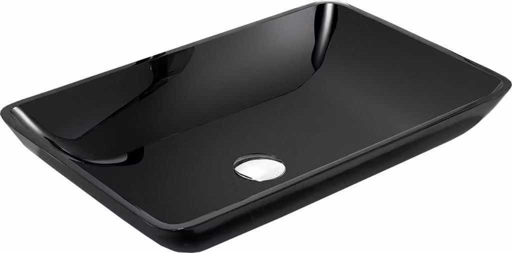 Mexen Megan lavabo da appoggio in vetro 56 x 36 cm, nero - 24135670